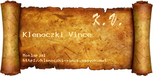 Klenoczki Vince névjegykártya