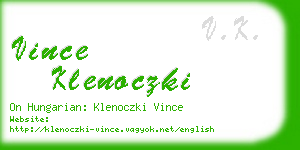 vince klenoczki business card